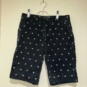 Men’s Retrofit Brand Casual Skater Black + White Palm Tree Print Shorts Size:32